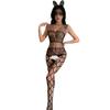 European and American jacquard mesh open onesie sexy underwear hollow sexy large size pajamas stockings temptation