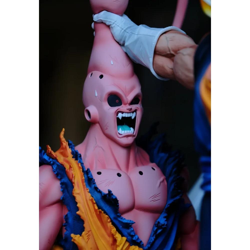 Cartoon 33cm Dragon Ball Z Cartoon Character Majin Buu Vs Vegetto Supports Gk Digital Pvc Statue Collection Model Doll Toy Statu