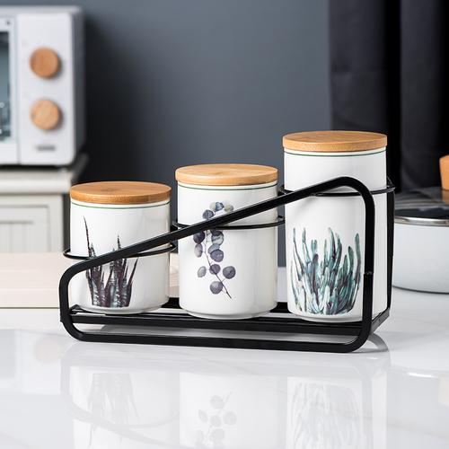 Food Grade Sealed Jar Ceramic Storage Jar Household Kitchen Grains Storage Jar Nut Tea Coffee Storage Box/collection Utensils