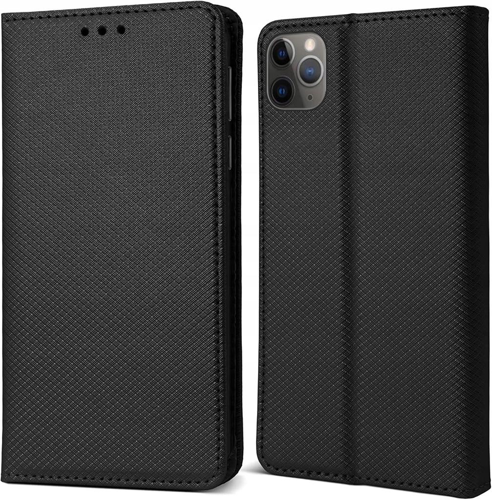 CASE for IPHONE APPLE 11 Pro SMART BOOK MAGNET CASE BLACK + GLASS