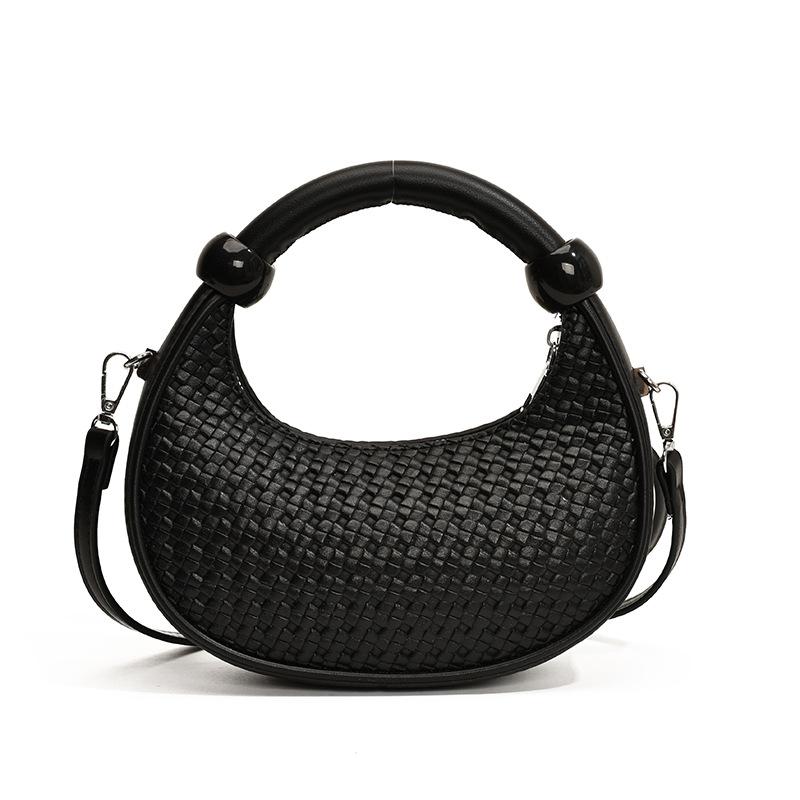Super Fire Small Bag Women's Autumn and Winter 2025 New Retro Woven Messenger Bag Niche Design Portable Commuter Dumpling Bag