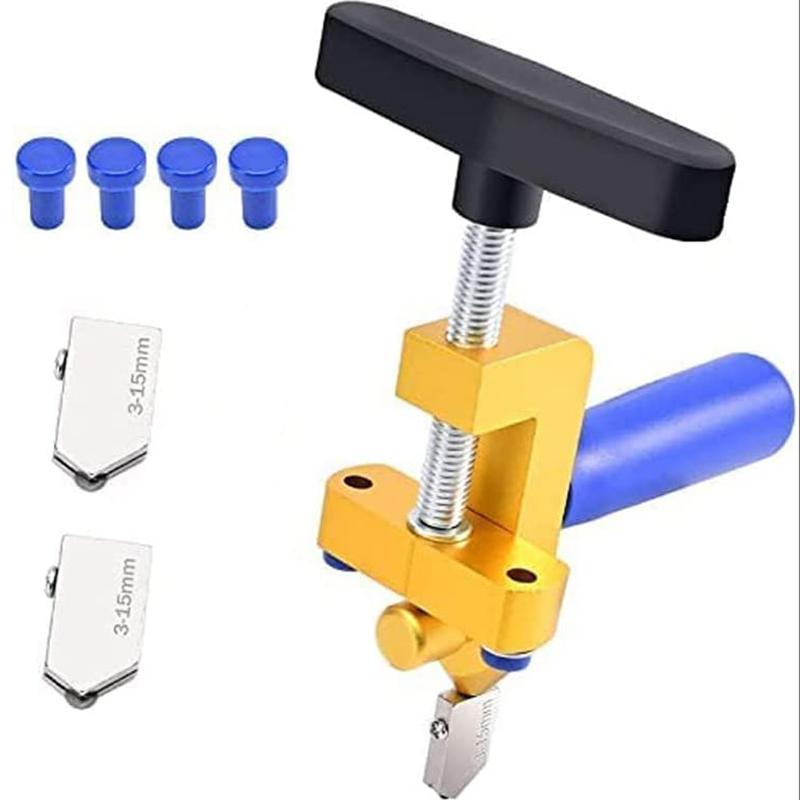 2-in-1 Glasschneidemaschinen-Set Handwerkzeuge Glas Keramik Fliesen Schneider mit Messerrad Manuelles Fliesen Schneidewerkzeug