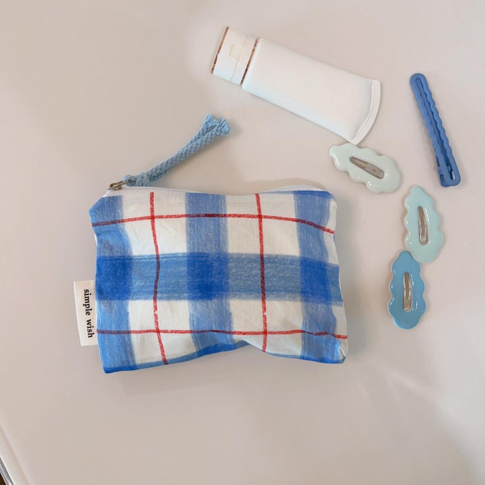 Borsa da cosmetico a fiori e quadri alla moda, pochette, grande capacità, organizer da viaggio, trousse, mini rossetti, borsa per riporre il trucco