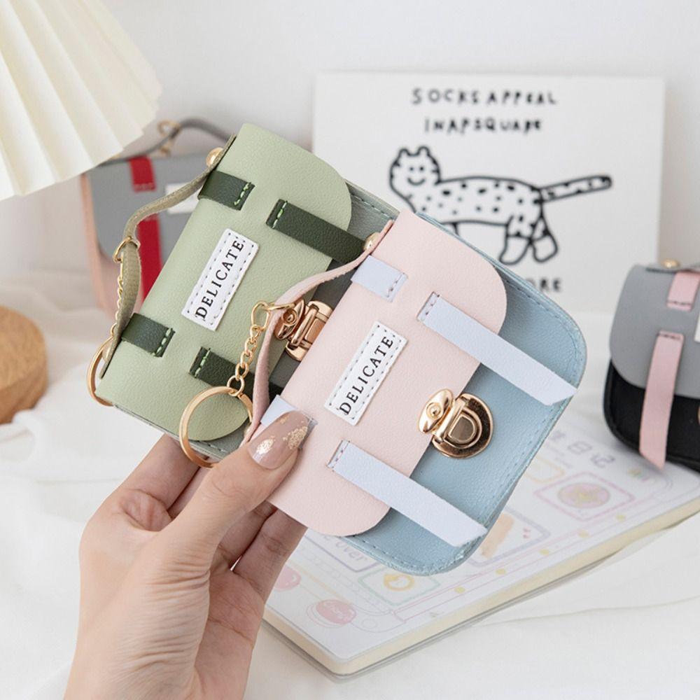 

Fashion Mini Women Key Bag Solid Color Small Key Organizer New Keychain Hasp