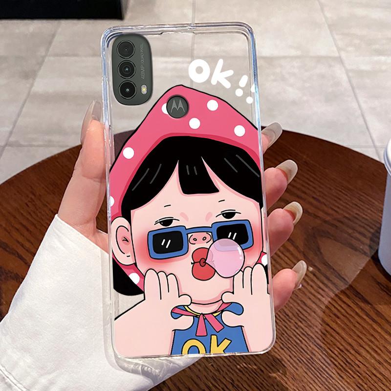 For Motorola Moto E40 / Moto E30 / Moto E20 Case Clear Silicone Jelly Soft TPU Back Cover Cute Rabbit Cat Dinasaur Phone Cases