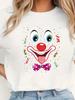Funny Clown Face Confetti Print T-shirt