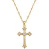 Cross Zircon Light Luxury Temperament Gorgeous Full Diamond Necklace Female Versatile Collarbone Chain Titanium Steel Chain