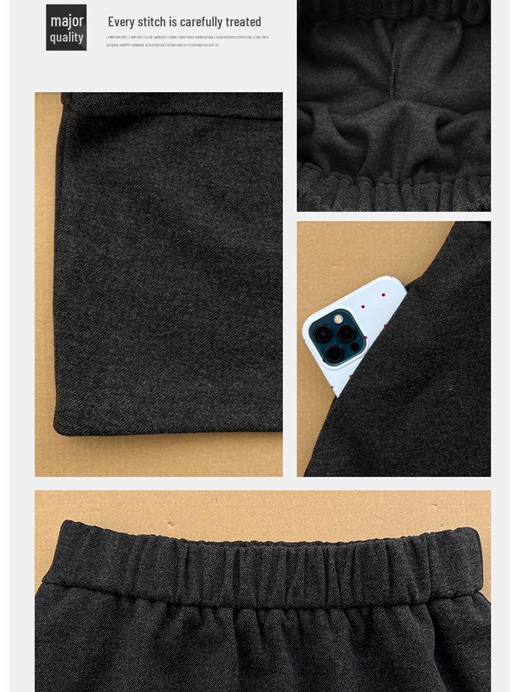 Dunkelgrauer Woll-A-Linien-Minirock für Damen - High Waist Schlankmachender Mid-Length Schirmrock für Herbst/Winter 2025
