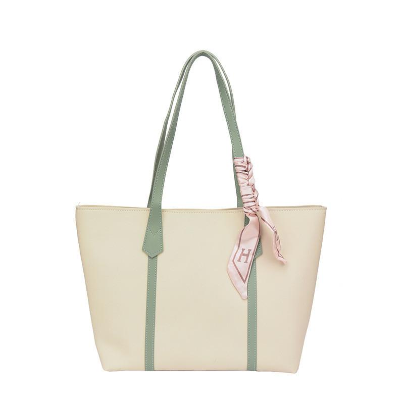 2024 New Fashion Street Style Casual Large Capacity Shoulder Bag Women s Commuter Bag Green White