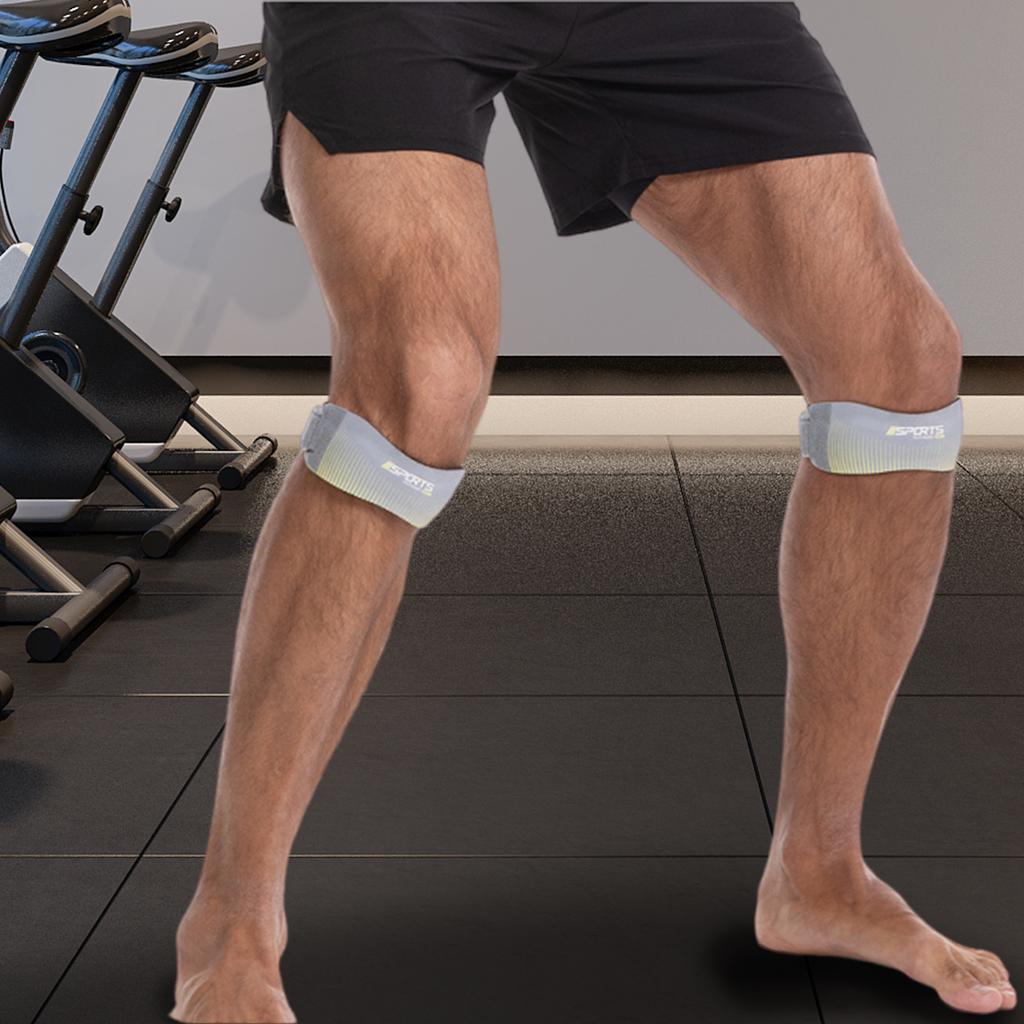 Adjustable Knee Strap Breathable Knee Support Wrap Sports Patella Protector Pads for Soccer Basketball Running Jumper Gym Squat