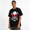 Skull Rose Print Cool Unisex Casual Short Sleeve T-Shirt Pure Cotton T-shirt