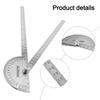 Two Arm Stainless Steel Angle Protractor with Adjustable Lock and Ruler for Measuring Length and Angles up to 30 Centimeters