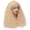 Stylish White Wig Slanted Bangs Corn Perm Long Curly Hair Instant Noodle Roll