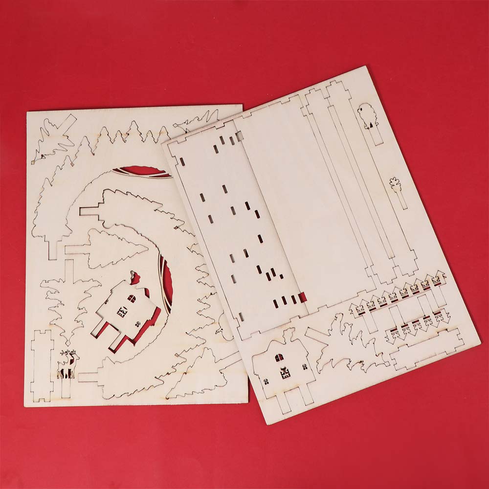 Santa Claus Vánoční dřevěná ozdoba Ručně vyrobená Vánoční DIY Sestavit Výlohy nákupního centra