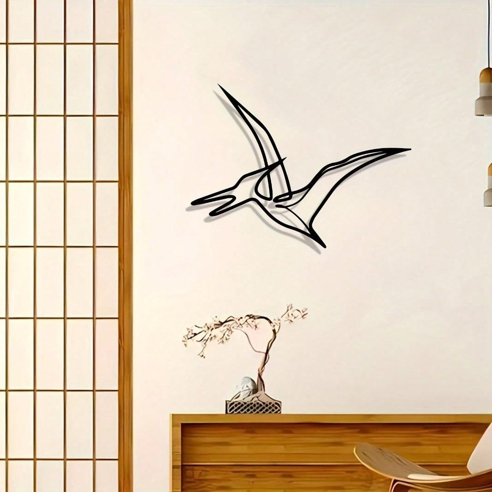 Vintage Pterosaur Metal Wall Art Rustproof Dinosaur Decor Kids Room Holiday Gift