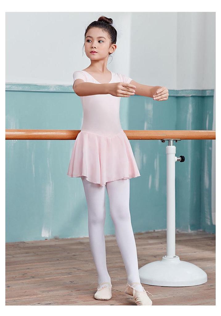 Girls' Dancewear: Summer Ballet Skirt, Toddler Exam Practice, Short-Sleeve One-Piece Skirt