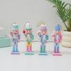 5Pcs/Set Glitter Nutcracker Puppet Ornament Wood Christmas Tree Decoration  Kid Gift