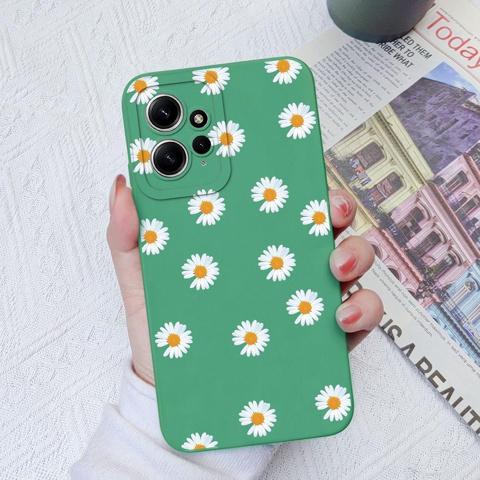 Cases For Xiaomi Redmi Note 12 12S 4G 5G Cute Patterned Liquid Silicone Anti Knock Back Cover For Redmi Note 12 S Funda Bumper