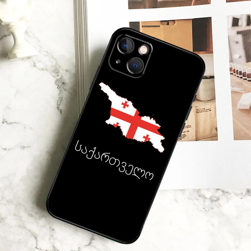 Georgia Flag Phone Case For iPhone 17 16 15 14 13 12 11 Pro Max Plus 12 13 Mini 16e 17 Air Cover Coque