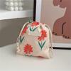 Fashion Flower Print Drawstring Bag Women's Fashion Bag Men's Toiletry Bag For Organizing Lipstick Toiletries