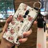 Flower Anti-knock Phone Case For Xiaomi Redmi 8 Silicone Wristband Anti-dust Soft case Fashion Design Phone Holder Ring