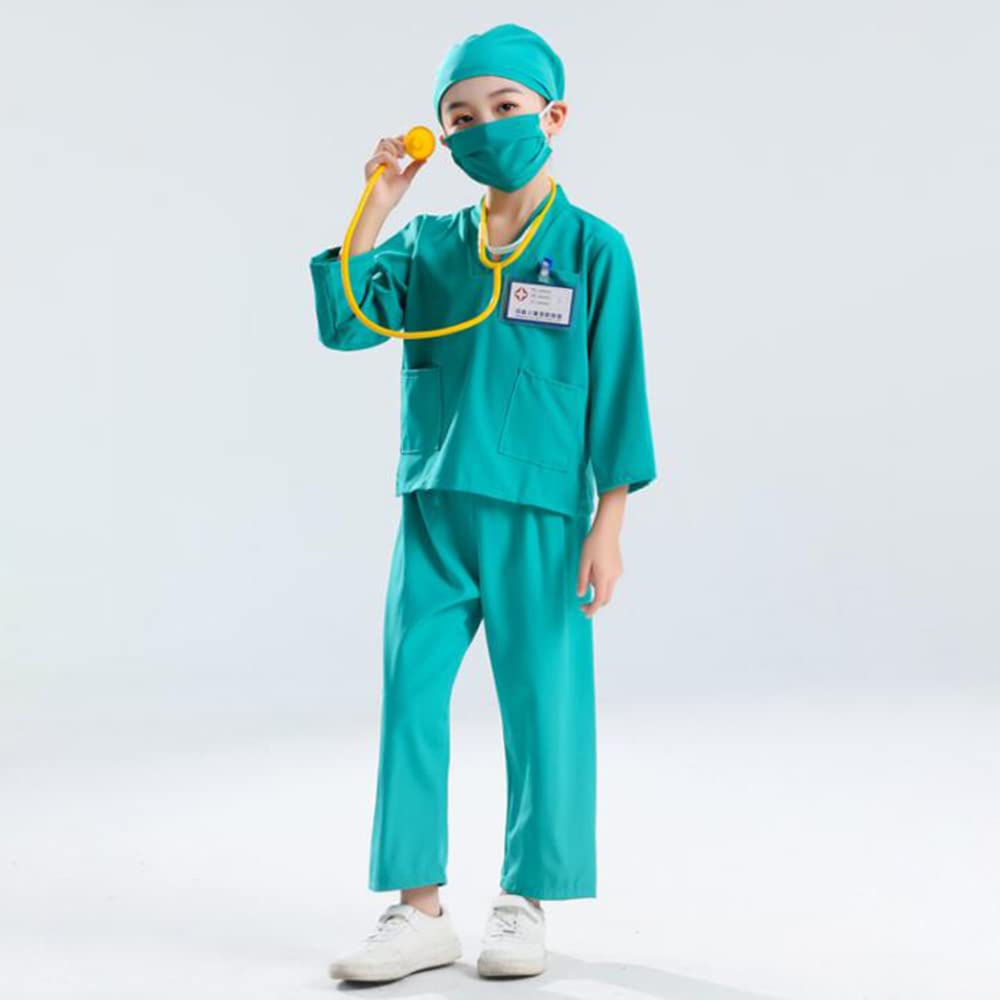 Cosplay Doctor White Surgery Costume Costume School Entrance School Cultural Stage Performance Costume [Lhyxuuk] Children's Costume, Coat, Set,
