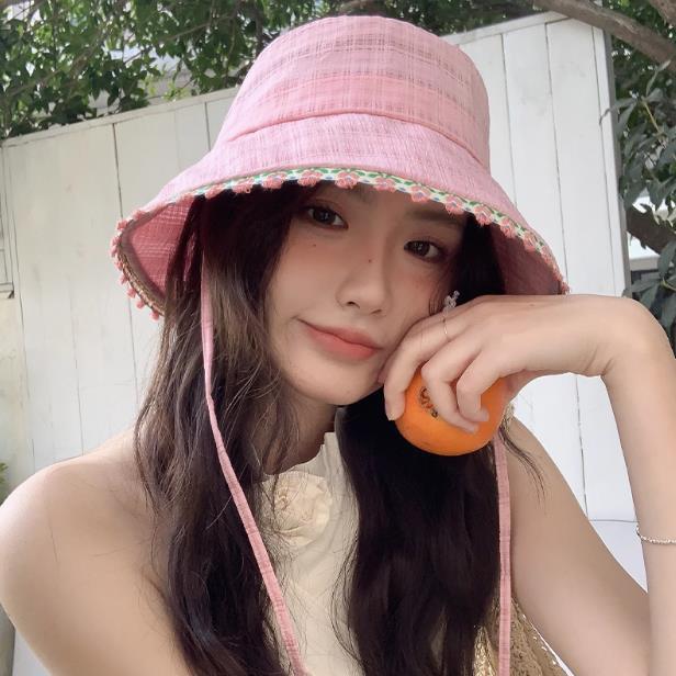 Spring & Summer Korean Style Lace Trim Women's Sun Protection Bucket Hat