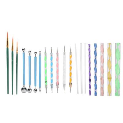 20 stücke Punktierung Werkzeug DIY Ball Stylus Acryl Stangen Doppelseitige Punktierung Werkzeuge Nagel Pinsel