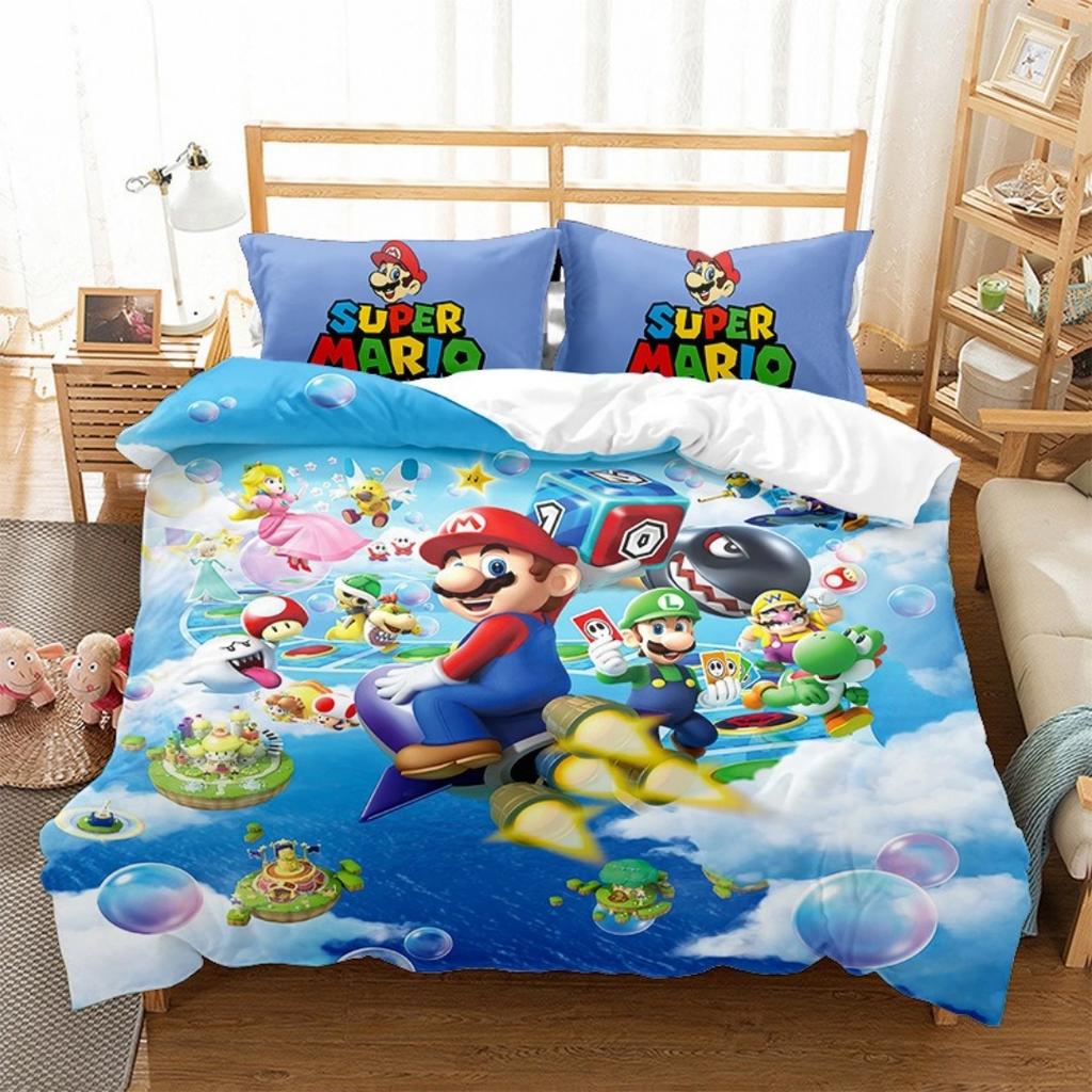 3D Teens Anime Duvet cover Super Mario unisex duvet cover and pillowcase Bedroom bed decoration children's room gift