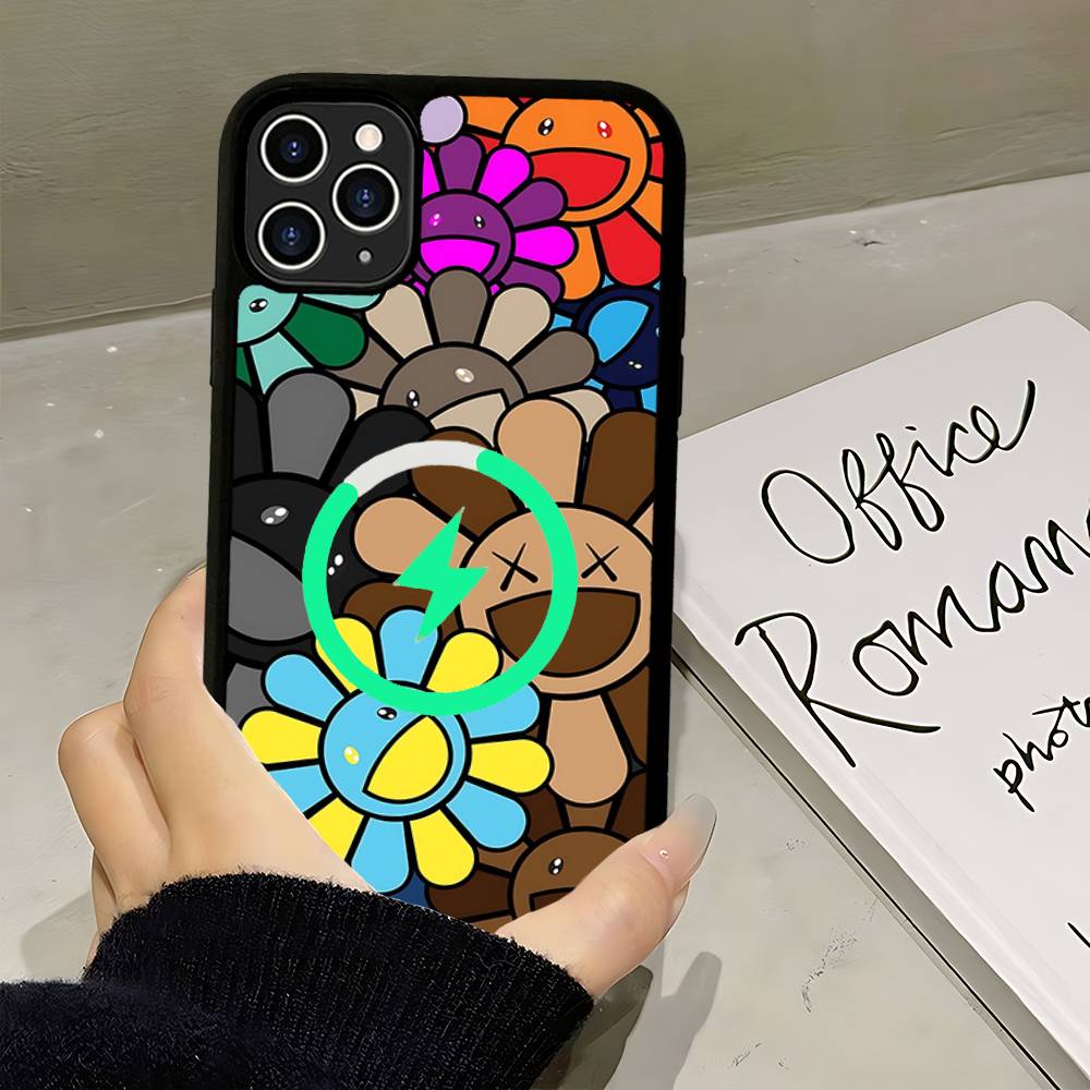 T-Takashi Flower M-Murakami For Magsafe Magnetic Wireless For IPhone 16 15 14 13 12 11 17 Pro Max Plus Phone Case
