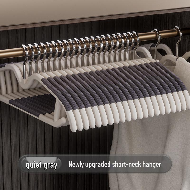 Non-Slip Narrow Short Neck Clothes Hanger with Anti-Shoulder Design