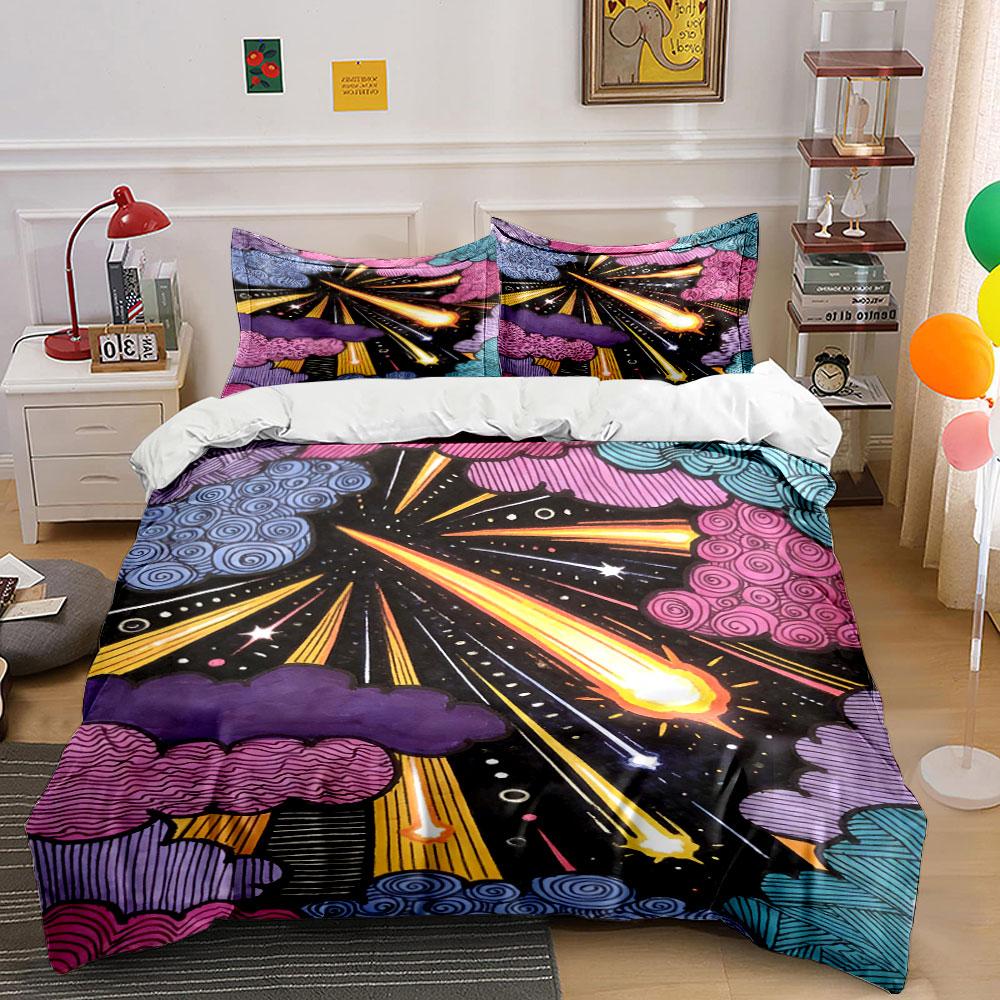 

Bright meteors and clouds. Bedding sets Duvet cover sets Duvet covers Pillowcases(1 * Duvet Cover 2 * Pillowcases, without duvet insert) 135x200cm