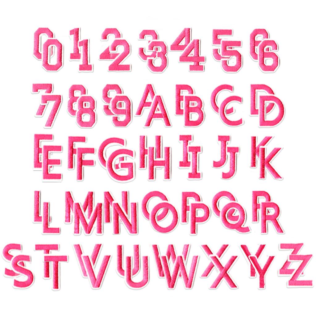 Colorful English Letter & Number Embroidery Patch Set for Clothing Decoration
