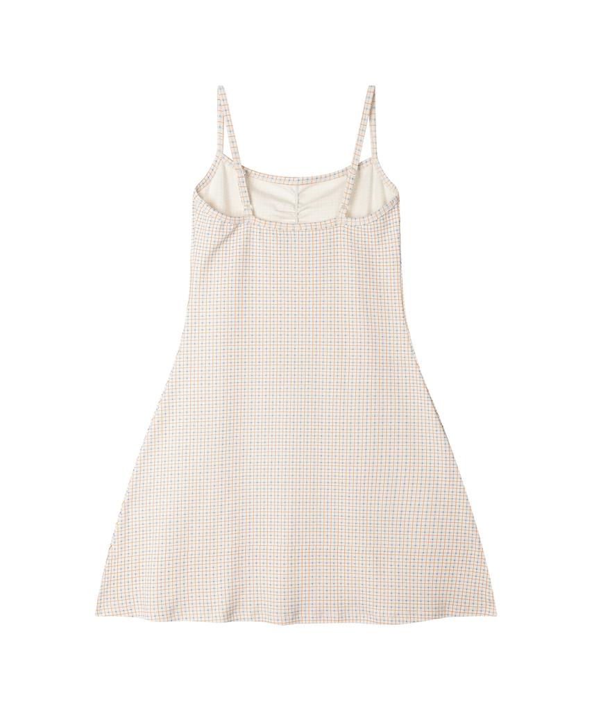SUNDAY FRUIT MARKET W) Check Sun Dress Ivory