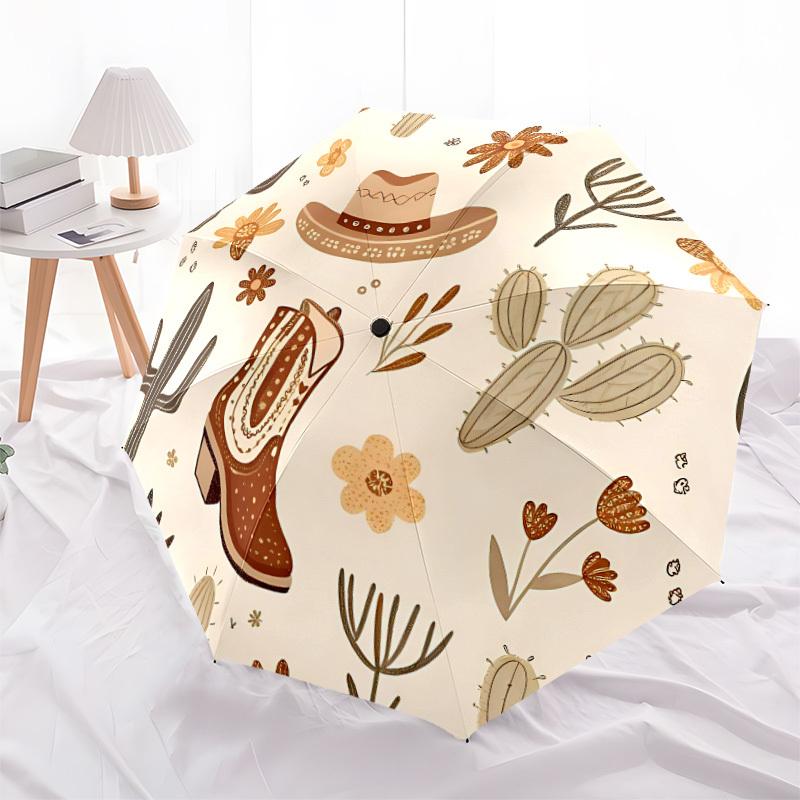 1pc Cowboy Boots Automatic Opening/Closing Folding Umbrella with 8 Ribs,Portable Sunshade Umbrella Birthday and Holiday Gifts Yy251231136