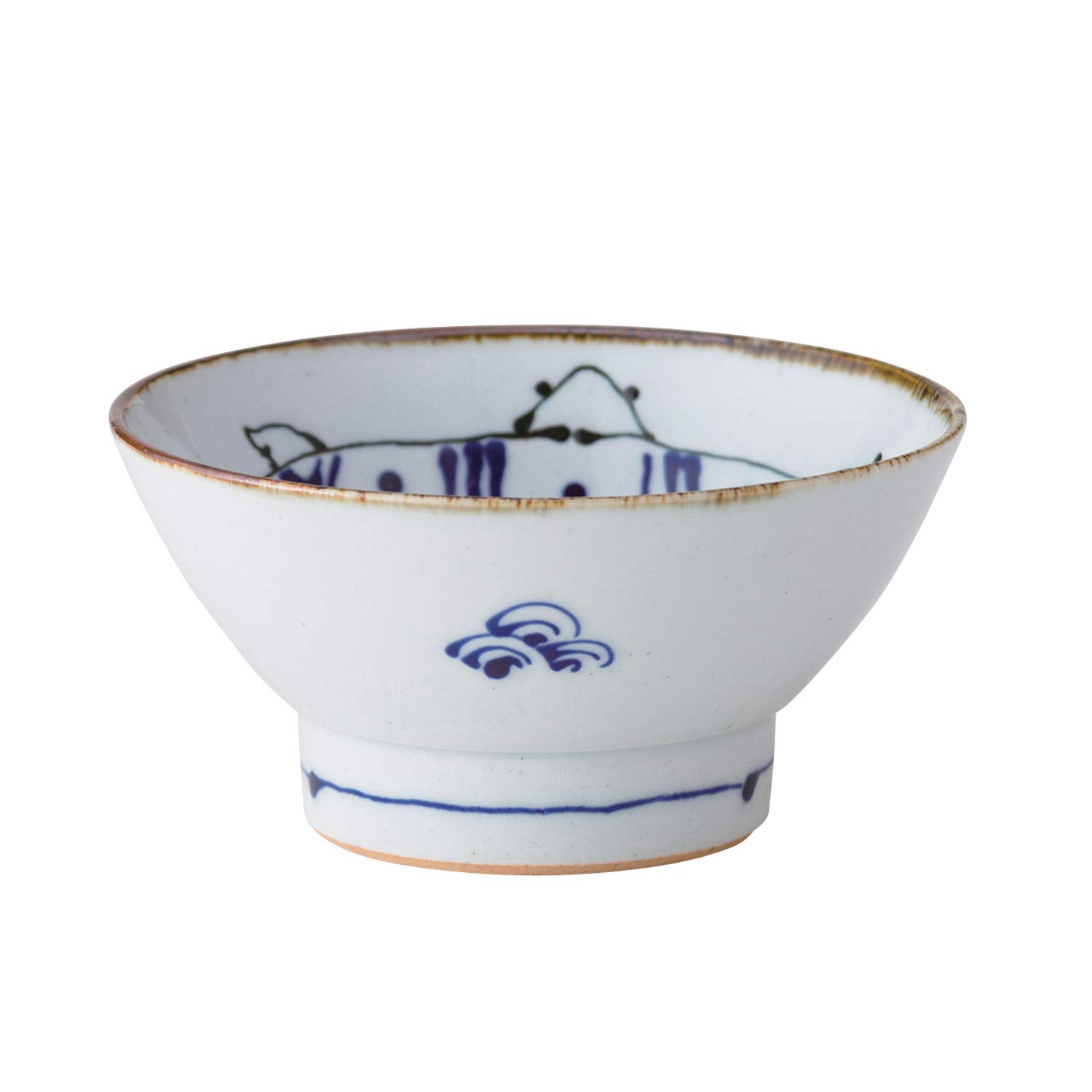

Nishikai Pottery White Rice Bowl, 12cm, Hasami Ware, Kotohogi, Turtle Design, 18196