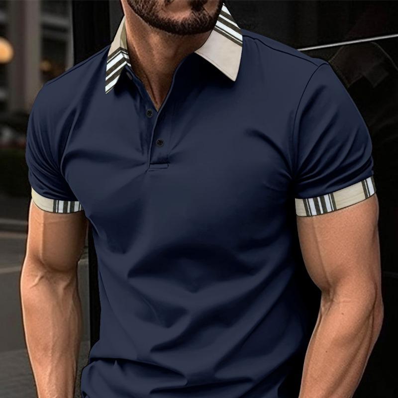 Summer Lapel POLO Shirt with Button Pocket Men's Sports Polo Shirt