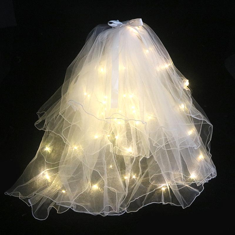 Glowing Veil Fairy Style Light-Up Photo Props for Kids' Travel Photography