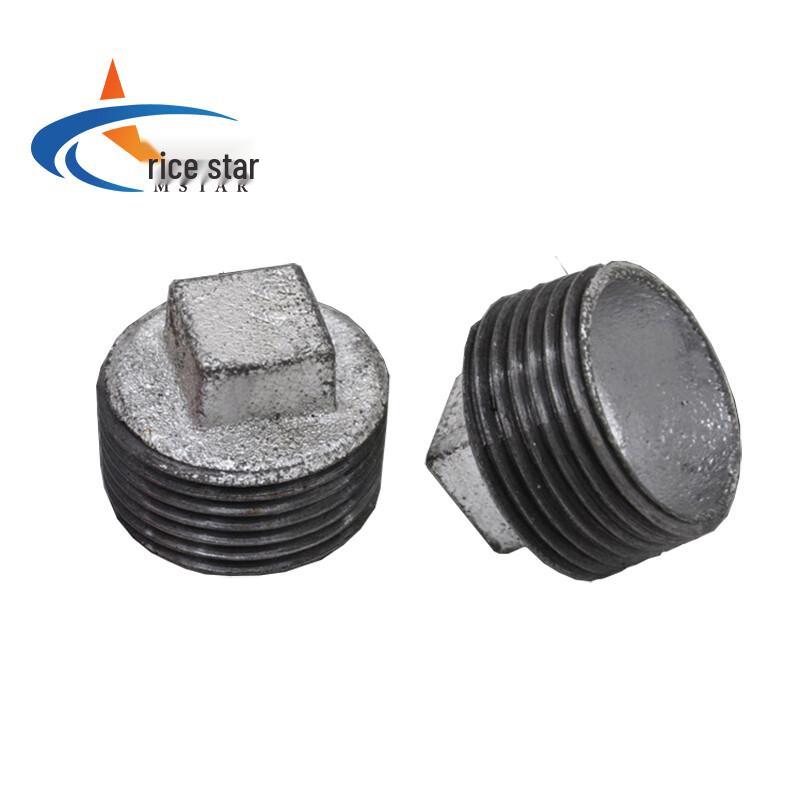 MSTAR MX-118 Galvanized Threaded Malleable Iron Pipe Plug DN15 (50 Pieces)