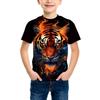Men's T-shirt Fashion Tiger Dinosaur Graphic 3D Print Men's Short Sleeves T-Shirt Loose Casual Summer Outdoor Men's and Women's Tees Tops