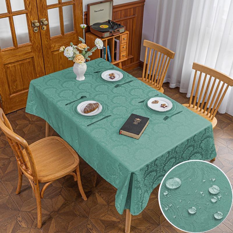 

Retro Jacquard Waterproof Tablecloth European Style Dining Table Cloth Oil Proof Coffee Table Cloth Home Restaurants Wedding Party Decorative Fabric 60*60cm морская волна