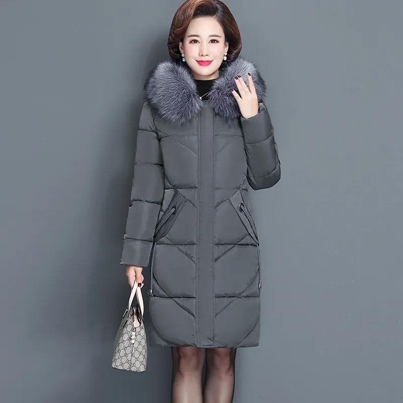 Middle-aged Women's Winter Cotton Coat Mother's Down Jackets Women Winter Cotton Padded Jackets Warm Thick Parkas