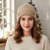Bowknot Knitted Beanie Hat Thick Korean Sweet Bow Hat Fashion Woolen Pullover Hat  Girls