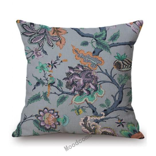 Home Decoration Flower Floral Oil Painting Sofa Throw Pillow Case Cotton Linen Bench Chair Seat Cushion Cover