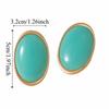 Ellipse Design Resin Stud Earrings Matte Metal Oval Earrings Party Jewelry  Women Jewelry