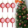 3/6Pcs/Pack Home Decoration New Year Plastic DIY Christmas High Quality Hanging Pendant Lollipop Gifts