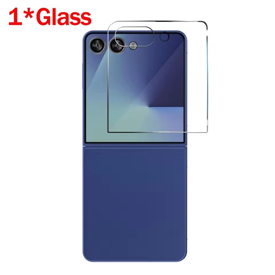 For Z Flip7 Case with Tempered Glass Screen Protectors Ultra-Thin Transparent Hard PC Phone Cover for Samsung Galaxy Z Flip 7