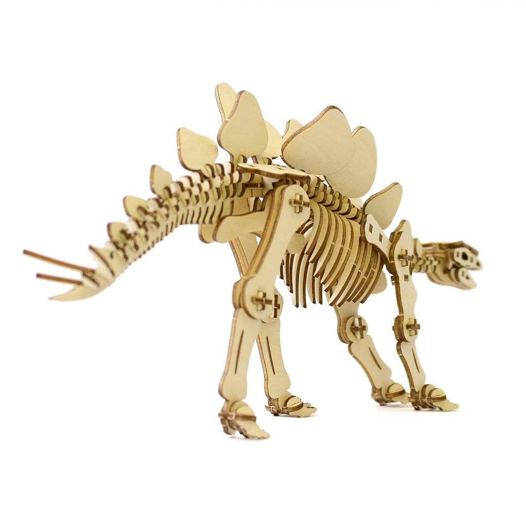 Stegosaurus 3D Wooden Puzzle DIY Craft Kit for Kids and Adults Educational Toy for Boys and Girls 3D Artwork and a Great Gift for Adults Ki-gu-mi - -