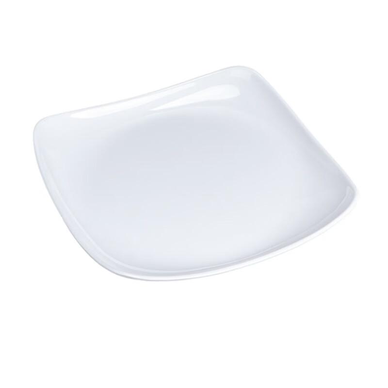 DISHJOY Melamine White Square Dinner Plates