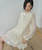 Amidi Sheer Flower Embroidered Dress_Cream/Black